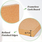 DOLLAR BOSS Magnetic Cork Board, 16" x 12" Small Cork Bulletin Board 0.7" Thick Frameless Corkboards for Walls Pin Notice Board with 8 Magnets 10 Pushpins for Home Office Kitchen School Decor Display