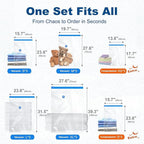 HOUSE DAY 18 Pack Vacuum Storage Bags with Electric Pump, Valve, Space Saver Vacuum Seal Bags for Clothing, Comforters, and Travel Essentials 3 Jumbo,3 Large,3 Medium,3 Small/3 Small,3 XS Roll Up Bag