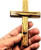Zuluf Bethlehem Olive Wood Wall Cross | 4.7" Handmade Christian & Catholic Decor Christmas Wall Hanging Gift | Religious Spiritual Jesus Small Wooden Cross for Wall Decor cruz de madera pequeña