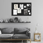 DAHAPYBOO Cork Board with Linen Black 2Pack,Bulletin Board 36"x24", Corkboards for Office Home School Message Board or Vision Board Decoration.