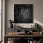 Large Framed Black Abstract Wall Art, Modern Square Canvas Painting Artwork for Walls, Minimalist Dark Moody Pictures for Living Room Bedroom Dining Room Hallway Office Wall Decor, 36x36 In