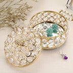 Hipiwe Crystal Mirrored Jewelry Box - Jewelry Trinket Organizer Treasure Box Home Decor Ring Earrings Necklace Storage Holder Chest Keepsake Box,Birthday Christmas Gift for Women, Large