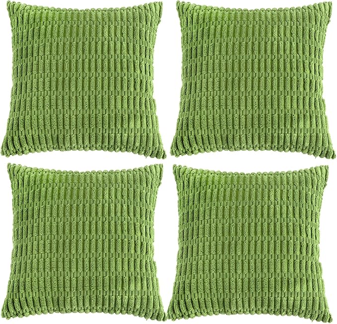 Fancy Homi 4 Packs Decorative Throw Pillow Covers for Living Room Couch Bed, Modern Farmhouse Boho Home Décor Accent Cushion Case, 24" x 24", Lime Green