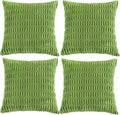Fancy Homi 4 Packs Decorative Throw Pillow Covers for Living Room Couch Bed, Modern Farmhouse Boho Home Décor Accent Cushion Case, 24" x 24", Lime Green