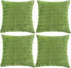 Fancy Homi 4 Packs Decorative Throw Pillow Covers for Living Room Couch Bed, Modern Farmhouse Boho Home Décor Accent Cushion Case, 18" x 18", Lime Green