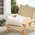 Oubonun 16 x 24 Outdoor Pillow Inserts (Pack of 2) - Square Waterproof Throw Pillow - Decorative Throw Pillows Insert for Couch Sofa Bed Patio Furniture - White Pillows