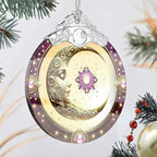 Sun and Moon Stained Glass Ornament, Xmas Ornaments, Sun and Moon Christmas Decor, Ornaments for Christmas Tree, Holiday Presents, Gift Exchange Ideas