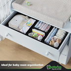 Drawer Organizer Clothes Set of 12 Black - Dresser Organizer For Nursery, Bedroom, Closet - Perfect Baby Clothes Organizer and Storage & General Nursery Organization or Dresser Drawer Organizers