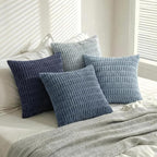 Fancy Homi 4 Packs Decorative Throw Pillow Covers for Living Room Couch Bed, Modern Farmhouse Boho Home Décor Accent Cushion Case, 28" x 28", Blue Series