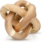 Yalikop 3 Link Wood Knot Decor Rustic Home Décor Accents Hand Carved Coffee Table Decoration, Boho Chain Link Decoration, Modern Shelf, Rustic Objects for Home Living Room Bedroom(Acacia Wood)