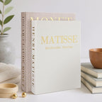 Decorative Books for Home Decor, Coffee Table Decor with Linen White Books Stack Bookshelf, Fake Book Double as Libros Decorativos and Photo Storage (2 Piece Set)