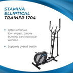 Stamina Elliptical Training Machine with Smart Workout App - Compact Standing Elliptical Machine for Home Workout - Up to 250 lbs Weight Capacity