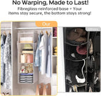 Extra Deep Hanging Closet Organizers and Storage, 5-Tier Closet Hanging Organizer with 4 Mesh Pockets, Heavy-Duty Closet Shelves for Clothes and Hats, Ideal for Dorms and RVs, 1-Pack, White