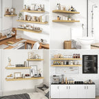RICHFOCUS 40Inch Floating Shelves for Wall 2 Pack Shelves for Bedroom|Kitchen|Bathroom Wall Mounted Rustic Wood Floating Shelf with Invisible Brackets for Books|Storage|Decor, Oak