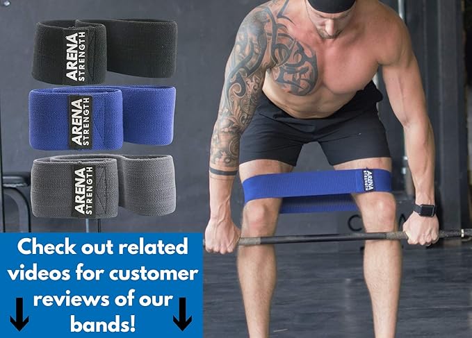 Arena Strength Fabric Booty Bands - Fabric Exercise Bands for Legs and Butt | Fabric Resistance Bands | Hip Resistance Bands with Workout Guide and Carry Case
