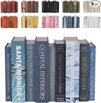 ORITZIO Blue Faux Books Set of 9 - Hidden Storage Fake Books Ideal for Coffee Table, Home Staging, Interior Design & Fashion Books, Old Money Aesthetic, Library Decor, Beach House Accessories