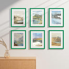 Vittanly 11x14 Picture Frames Set of 9, Shatter Resistant Plexiglass, Display 8x10 Pictures with Mat or 11x14 without Mat, Photo Frames for Wall or Tabletop, Engineered Wood, Green