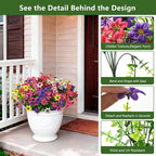 Artificial Flowers for Outdoor Faux Flower Spring Decoration, 12 Bundles Fake Plants Silk Daisy Bulk UV Resistant Realistic for Outside Porch Patio Balcony Planter Yard Garden Home Decor(Mixed 2)