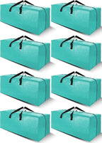 Cosy Family 8 Pack Heavy Duty Extra Large Moving Bags with Backpack Straps - Strong Handles & Zippers, Storage Totes For Space Saving, Fold Flat, Alternative to Moving Box (40 gal, Aquamarine)