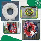2-Pack 8 Inch Wire Wreath Frame – Round Metal Wreath Form with Ring Design for DIY Crafts, Floral Projects, and Home Decor – Dark Green Wire Frame for Christmas Holiday & Weddings