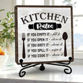 DETIHO Funny Kitchen Decor, Kitchen Signs for Counter, Rustic Wood Sign for Home Dining Room Coffee Shelf Table Display - G07