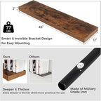 Venusmiles Floating Shelves for Wall, 48" W x 12" D x 2" H, 2 Pack of Long Wall Mounted Engineered Wood Shelves with Invisible Brackets for Living Room, Bedroom, Bathroom, Kitchen Decor, Brown
