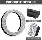 Qunclay 8'' Silver Crystal Diamond Bling Letters Crushed Diamond Decoration Wooden Glitter Letter with Screw and Hooks Rhinestone Gift for Wedding Y2k Mcbling Bedroom Wall Decor (Letter O)