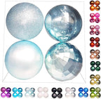 Emopeak 4Pcs Christmas Balls Ornaments for Xmas Christmas Tree - 4 Style Shatterproof Christmas Tree Decorations Hanging Ball for Holiday Wedding Party Decoration (Teal Blue, 4"/10CM)
