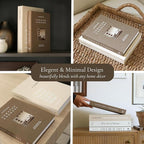 Decorative Books for Home Decor - 2 Linen Fake Books for Decorating Bookshelf, Coffee Table, Shelves - Faux Book Box for Hidden Storage and Decoration - Modern Neutral Design Fits Any Home Aesthetic