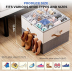 Dayacoco 1 Pack Shoe Organizer for Closet, Fits Up to 16 Pairs, Foldable Shoe Storage Organizer, shoe containers with Clear Cover, Large Shoe Boxes Boot Storage, Adjustable Dividers