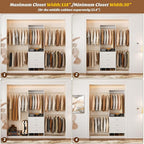 Aheaplus Closet System, Closet Organizer with 3 Wooden Drawers, Closet Organizer System, Walk-in Closet Wardrobe Clothes Rack with 4 Hanging Rods, Garment Rack, -4R, White