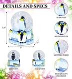 CoTa Global Penguin Snow Globe - Sparkly Water Globe Figurine with Sparkling Glitter, Collectible Novelty Ornament for Home Decor, for Birthdays, Christmas, and Valentine's Day - 65mm