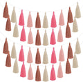 WILLBOND 4 Pieces Valentine's Day Tassel Garland for Classroom Wall Decor Boho Pastel Garland Cotton Tassel Banners for Party School(6.2 Inch,Cute Colors)