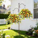 Artificial Fake Hanging Flowers Plants Basket for Outdoors Outside Decoration UV Resistant Faux Silk Flowers Look Real Plastic Flowers for Spring Planters Home Porch Patio Garden Decor