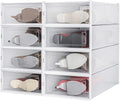 PARANTA 8-Piece Boot and Shoe Storage Box, Stackable Clear Plastic Shoe Box, Space-Saving Shoe Organizer for Boots, Sneakers, and High Heels, Clear