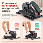 Sunny Health & Fitness Under Desk Pedal Elliptical Machine, Adjustable Resistance Leg Exerciser Home Workout While Sitting for Seniors, Optional Motorize or in Pink with SunnyFit App via Bluetooth
