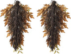 Glitzhome 2 Pcs Fall Teardrop Swags for Front Door, 28''H Autumn Swag with Neutral Sunflower, Pumpkin and Leaf, Fall Swags for Front Door, Thanksgiving Harvest Festivals Decor