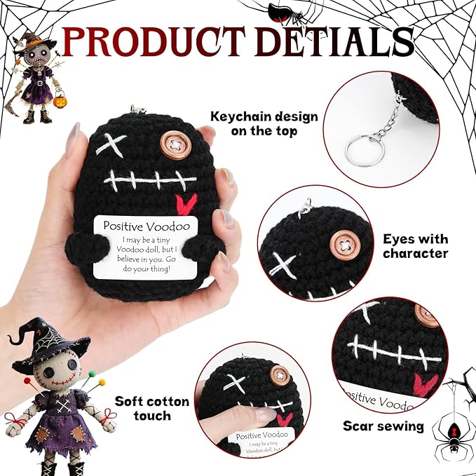 SelfTek Funny Gifts Creepy, Emotional Support Crochet Gifts, Halloween Collectible Dolls Gift for Stress Relief, Cute Office Decor, Unique Gap Gift for Coworkers & Friends