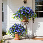 Artificial Fake Hanging Flowers Plants Basket for Outdoors Outside Decoration UV Resistant Faux Silk Flowers Look Real Plastic Flowers for Spring Planters Home Porch Patio Garden Decor