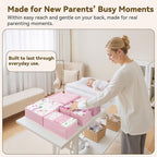GRANNY SAYS Drawer Organizer Clothes, 12 Pack Dresser Organizer Bins for Nursery, Closet Organization and Storage Dividers for Clothing, Baby Clothes, Underwears, Pink
