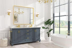 Keonjinn Gold Bathroom Mirrors 48” x 40” Rectangle Wall Vanity Mirror Large Metal Framed Brushed Gold Mirrors Square Corner Farmhouse Mirror for Over Sink(Horizontal/Vertical)