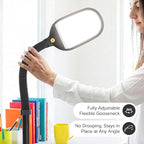 Brightech Litespan - Bright LED Floor Reading Lamp for Over Chair Crafts and Reading, Esthetician Light for Lash Extensions, Gooseneck Adjustable Standing Lamp for Living Room, Bedroom, Office - Black
