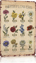 Bestylez Garden Gifts Vintage Gardening Signs Mom Grandma Birth Month Flower Tin Sign for Home Garden Greenhouse Living Room Bedroom Yard Cottage Outdoor Decor 8X12 Inch (3355)