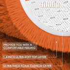 OLANLY Orange Round Rugs for Bedroom - Machine Washable, 2 ft Circle Area Rugs for Living Room, Soft and Fluffy Shaggy Carpet for Teen Girl and Boys, Nursery Rooms, Dorms, Home Decor Aesthetic