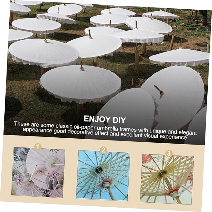 Classical Oil Paper Umbrellas Racks 2pcs Bamboo Stands for Wedding Dance