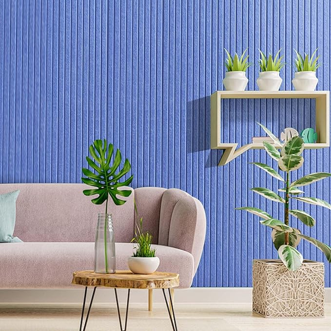 Large Cork Board for Office, 8 Pack Felt Wall Tiles with Slat Wall Paneling and Safe Removable Adhesive Tabs, Felt Bulletin Board Pin Board Cork Boards for Walls - Sky Blue