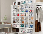 Shoe Organizer, 12 Pack Shoe Storage Shoe Organizer for Closet, Shoe Boxes Clear Plastic Stackable Shoe Storage Boxes for Size 13