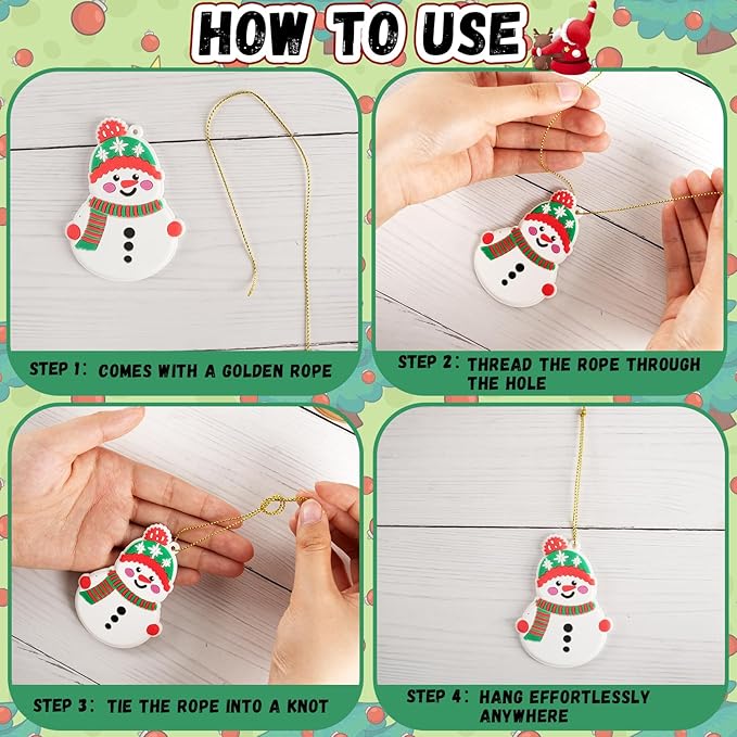 kockuu Christmas Ornaments for Tree Decorations, 36pcs Soft PVC Hanging Ornaments Snowflake Gingerbread House Snowman for Christmas Tree Gift Box, Winter Holiday Party, Home, Office Decor