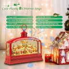 Large Christmas Snow Globes, 10.83" Electric Red Light up Snow Globe Christmas Village, 8 Festive Songs 6H Timer & Dual Power, Musical Snowglobes Christmas Decorations Indoor Ornament Snowglobe