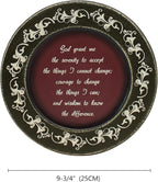 CVHOMEDECO. Primitives Vintage God Grant Me Wood Decorative Plate Retro Display Wooden Plate Home Décor Art, 9-3/4 Inch